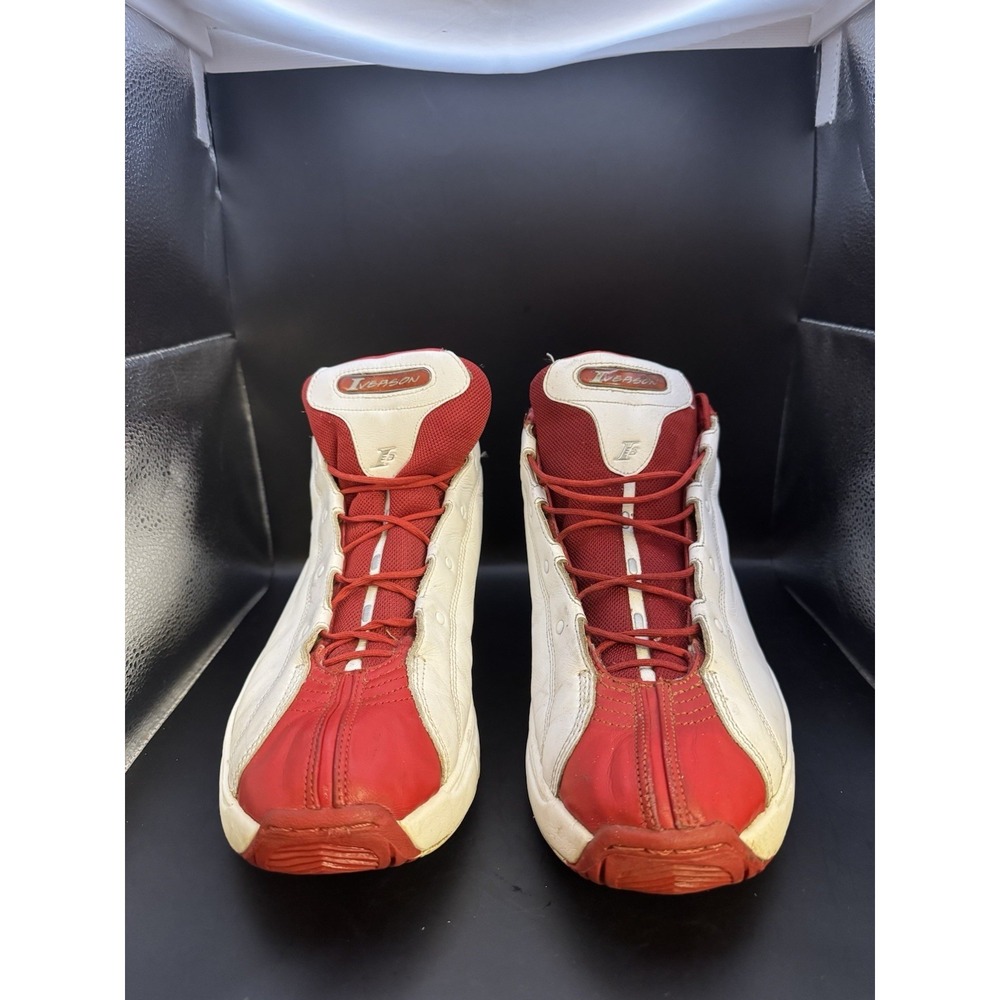 Reebok Answer IV‎ Allen Iverson Retro Basketball Shoes White Red Size 11.5